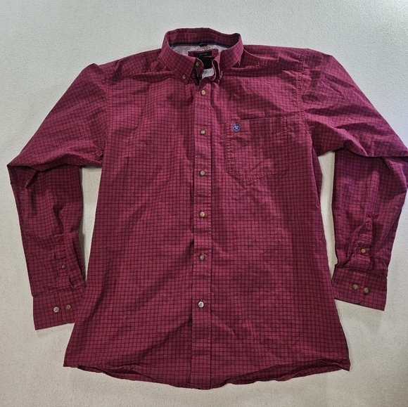 Ariat Other - Ariat Pro Series Shirt Large Red Plaid Western Vent Fitted Button Down